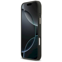 Case Guess 4G PU Triangle Logo & Stand Camera Magsafe for iPhone 17 Pro Max / black