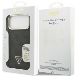 Case Guess 4G PU Triangle Logo & Stand Camera Magsafe for iPhone 17 Pro Max / black