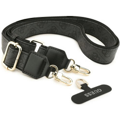 Guess 4G Srtass Logo & Big Strap Metal Buttons MagSafe Case for iPhone 17 Pro Max / black