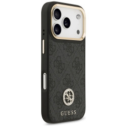 Guess 4G Strass Logo & Big Strap Metal Buttons MagSafe Case for iPhone 17 Pro / black
