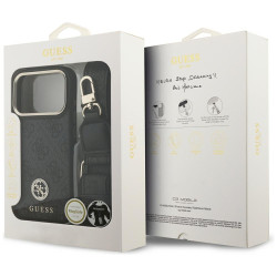 Guess 4G Strass Logo & Big Strap Metal Buttons MagSafe Case for iPhone 17 Pro / black