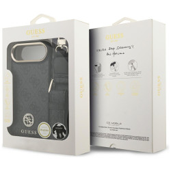Guess 4G Strass Logo & Big Strap Metal Buttons MagSafe Case for iPhone Air / black