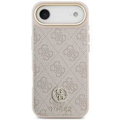 Guess 4G Strass Logo & Big Strap Metal Buttons MagSafe Case for iPhone Air / pink