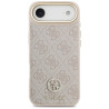 Guess 4G Strass Logo & Big Strap Metal Buttons MagSafe Case for iPhone Air / pink