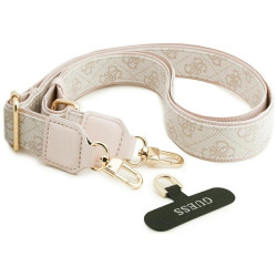 Guess 4G Strass Logo & Big Strap Metal Buttons MagSafe Case for iPhone Air / pink