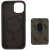 Case Guess 4G Stripes with wallet Magsafe for iPhone 15 / brown