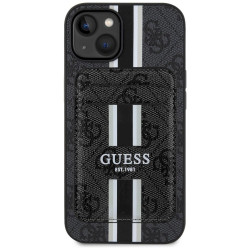 Guess 4G Stripes with wallet Magsafe Case for iPhone 15 / black