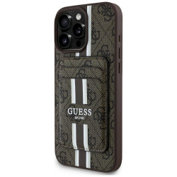 Guess 4G Stripes with wallet Magsafe Case for iPhone 16 Pro Max / brown