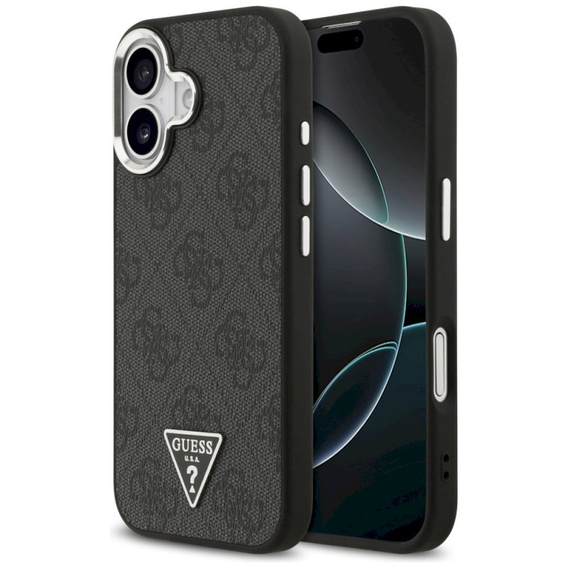 Case Guess 4G Triangle Logo MagSafe for iPhone 17 / black silver