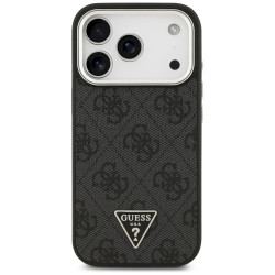 Guess 4G Triangle Logo MagSafe Case for iPhone 17 Pro / black silver