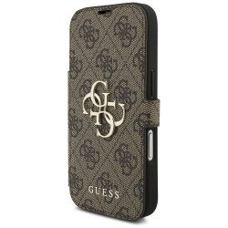 Guess Book 4G Metal Logo Case for iPhone 17 Pro / Brown