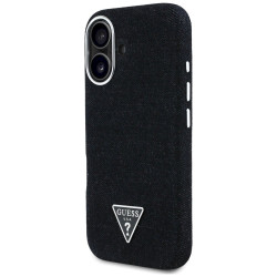Case Guess Denim Triangle Logo MagSafe for iPhone 16 / black