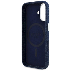 Case Guess Denim Triangle Logo MagSafe for iPhone 16 / blue