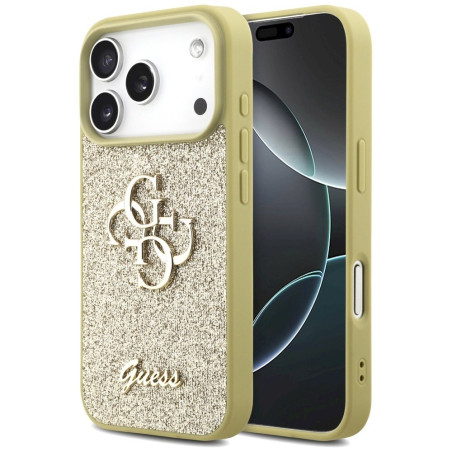 Guess Fixed Glitter Big 4G case for iPhone 17 Pro / gold