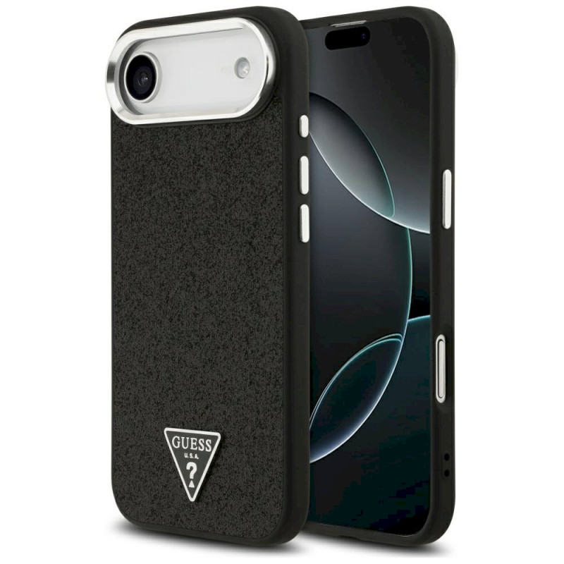 Case Guess Glitter Triangle Logo MagSafe for iPhone Air / black