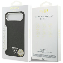 Case Guess Glitter Triangle Logo MagSafe for iPhone Air / black