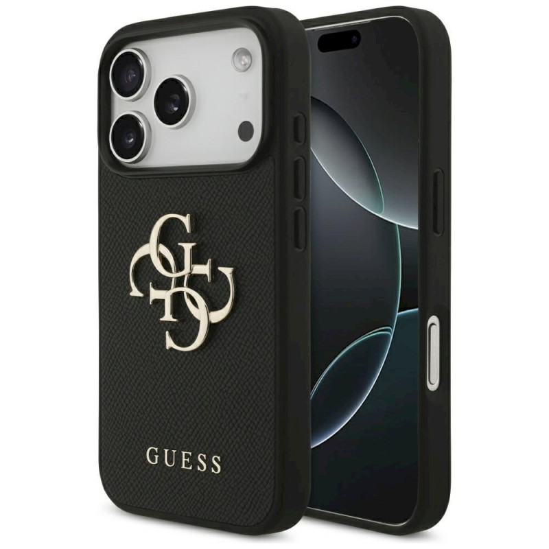 Guess Grained Big 4G & Classic Logo case for iPhone 17 Pro / black