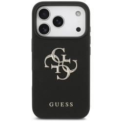 Guess Grained Big 4G & Classic Logo case for iPhone 17 Pro / black