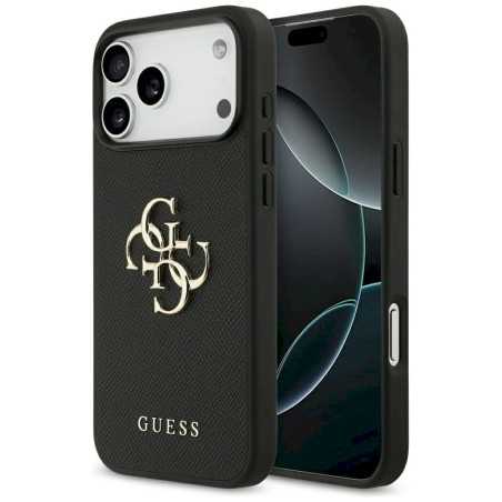 Guess Grained Big 4G & Classic Logo case for iPhone 17 Pro Max / black