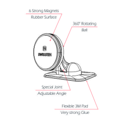 Swissten S-Grip DM6 Universal Car Panel Holder With Magnet For Devices