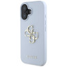 Guess Grained Big 4G Logo Small Classic Logo Case for iPhone 16 / blue