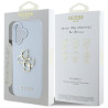 Guess Grained Big 4G Logo Small Classic Logo Case for iPhone 16 / blue