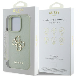 Guess Grained Big 4G Logo Small Classic Logo Case for iPhone 16 Pro Max / green