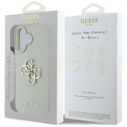 Guess Grained Big 4G Logo Small Classic Logo Case for iPhone 16 / green