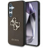 Guess Grained Big 4G Logo Small Classic Logo Case for Samsung Galaxy S25 Plus / brown