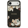 Guess Grained Flowers Classic Logo MagSafe Case for iPhone Air / black