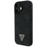 Case Guess Grained Hot Stamp Peony Triangle Logo MagSafe for iPhone 16 / black