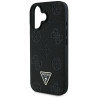 Case Guess Grained Hot Stamp Peony Triangle Logo MagSafe for iPhone 16 / black