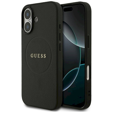 Guess Grained Ring MagSafe case for iPhone 17 / black