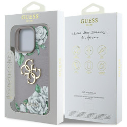 Case Guess Grained Roses Big 4G logo for iPhone 16 Pro / purple