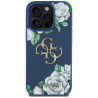 Case Guess Grained Roses Big 4G logo for iPhone 16 Pro / blue