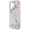 Case Guess Grained Roses Big 4G logo for iPhone 16 / pink