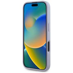 Guess Hot Stamp 4G Pattern Triangle Metal Logo Case for iPhone 16 / purple