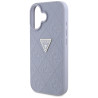 Guess Hot Stamp 4G Pattern Triangle Metal Logo Case for iPhone 16 / purple