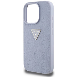 Case Guess Hot Stamp 4G Pattern Triangle Metal Logo for iPhone 16 Pro Max / purple