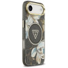 Guess IML Glitter Flowers Triangle MagSafe case for iPhone Air / black