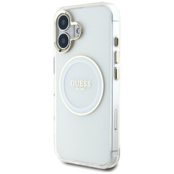 Case Guess IML Metal Colored Circle Classic Logo MagSafe for iPhone 16 / white