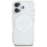 Case Guess IML Metal Colored Circle Classic Logo MagSafe for iPhone 16 / white