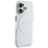 Case Guess IML Metal Colored Circle Classic Logo MagSafe for iPhone 16 / white