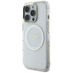Guess IML Metal Colored Circle Classic Logo MagSafe Case for iPhone 16 Pro Max / white
