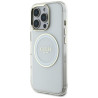 Guess IML Metal Colored Circle Classic Logo MagSafe Case for iPhone 16 Pro Max / white