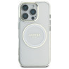 Guess IML Metal Colored Circle Classic Logo MagSafe Case for iPhone 16 Pro Max / white