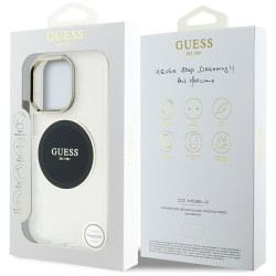 Case Guess IML Metal Colored Circle Classic Logo MagSafe for iPhone 16 Pro Max / black