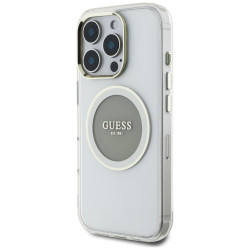 Case Guess IML Metal Colored Circle Classic Logo MagSafe for iPhone 16 Pro / grey