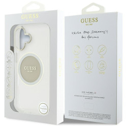 Case Guess IML Metal Colored Circle Classic Logo MagSafe for iPhone 16 / grey