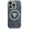 Case Guess IML Metal Glitter 4G Circle Triangle MagSafe for iPhone 16 Pro Max / blue
